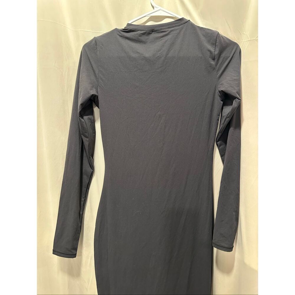 SKIMS Fits Everybody Crew Neck Long Sleeve Maxi Dress Onyx Black Size M, NWT - Picture 6 of 6